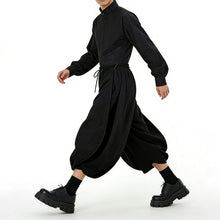 Load image into Gallery viewer, Japanese High-Waisted Loose-Fit Cropped Trousers
