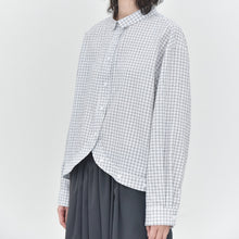 Load image into Gallery viewer, Curved Hem Checkered Textured Shirt
