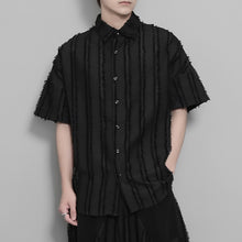 Load image into Gallery viewer, Vertical Striped Vintage Fringe Patchwork Shirt

