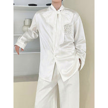 Load image into Gallery viewer, Satin Ribbon Loose Long-Sleeved Shirt

