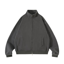 Load image into Gallery viewer, Two-way Zipper Oversized Stand Collar Bomber Jacket

