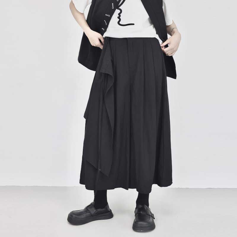 Irregular Multi-layered Strappy Wide-leg Pants Skirt