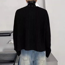 Load image into Gallery viewer, Stand-up Collar Metal-trimmed Knit Cardigan
