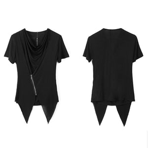 Summer Irregular Zipper T-shirt