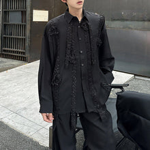 Load image into Gallery viewer, Dark Night Flower Long Sleeve Vintage Shirt
