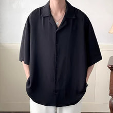 Load image into Gallery viewer, Casual Draped Ice Silk Cuban Collar Shirt
