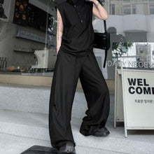 Load image into Gallery viewer, Stand-up Collar Button-decorated Vest Casual Trousers Set
