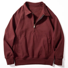 Load image into Gallery viewer, Half-zip Lapel Loose Casual Long-sleeved Sweatshirt
