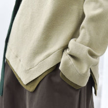 Load image into Gallery viewer, Women's Color-blocked Patchwork Faux Two-piece Pointed Hem Thin Sweater
