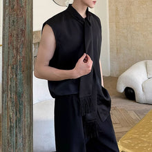 Load image into Gallery viewer, Sleeveless Satin Waistcoat Shirt

