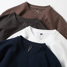 Load image into Gallery viewer, Heavyweight Curved Hem Side Slit Loose Fit Crew Neck Casual Long Sleeve Tee
