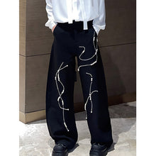 Load image into Gallery viewer, Retro Niche Beaded Loose Casual Trousers
