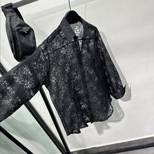 Load image into Gallery viewer, Hollow Floral Jacquard Loose Casual Shirt
