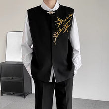 Load image into Gallery viewer, Embroidered Casual Metal Button Vest
