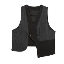 Load image into Gallery viewer, Asymmetrical Black Loose Vest
