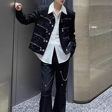 Load image into Gallery viewer, Heavy-duty Multi-zip Sequined Tweed Jacket
