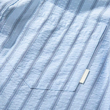Load image into Gallery viewer, Striped Seersucker Breathable Loose Casual Shirt
