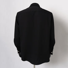 Load image into Gallery viewer, Black Padded Shoulder Tie Shirt
