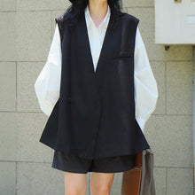 Load image into Gallery viewer, V-neck Oblique Button Loose Suit Vest
