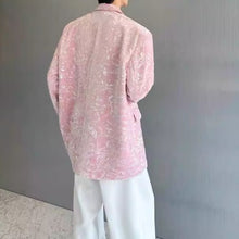 Load image into Gallery viewer, Velvet Sequined Shoulder Pad Loose Casual Blazer
