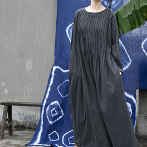 Retro Loose Pleated Robe Dress