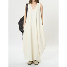 Load image into Gallery viewer, Women's Deep V Neck Asymmetric Curved Balloon Dress
