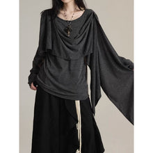 Load image into Gallery viewer, Asymmetrical Ribbon Long Sleeves T-Shirt
