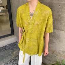 Load image into Gallery viewer, Hollow Floral Strap Vintage Shirt
