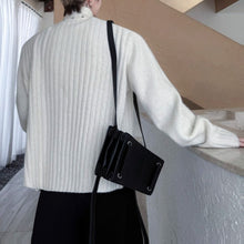 Load image into Gallery viewer, Stand-up Collar Metal-trimmed Knit Cardigan
