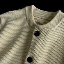 Load image into Gallery viewer, Heavyweight Cotton Crewneck Button Up Knitted Cardigan
