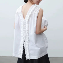 Load image into Gallery viewer, Petal Collar Sleeveless Reversible Shirt
