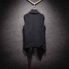 Load image into Gallery viewer, Dark Mid-Length Sleeveless Jacket Cape
