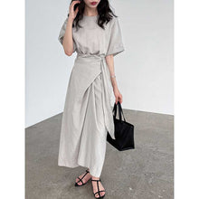 Load image into Gallery viewer, Cross-strap Short-sleeved Fitted Waist Dress
