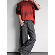 Load image into Gallery viewer, Punk Studded Lace Up Deconstructed Short-sleeve T-shirt
