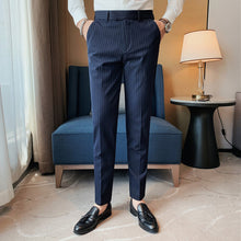 Load image into Gallery viewer, Striped Business Casual Slim Fit Suit Pants
