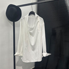 Load image into Gallery viewer, Asymmetric Neckline Tie-Detail Long-Sleeve Shirt
