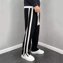 Load image into Gallery viewer, Thickened Striped Slit Wide-leg Straight Pants
