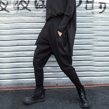 Load image into Gallery viewer, Solid Color Elastic Waist Casual Trousers
