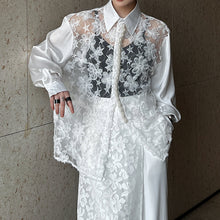 Load image into Gallery viewer, Hollow 3D Floral Stitching Pearl Shirt

