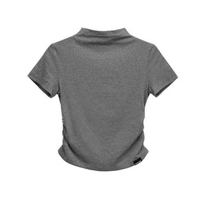 Half Turtleneck Slim Fit Solid Color T-shirt