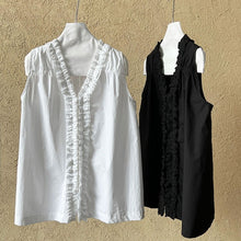 Load image into Gallery viewer, Women's Ruffle Trim Petal Collar Sleeveless Blouse
