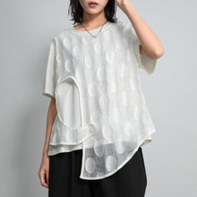 Load image into Gallery viewer, Asymmetric Round Neck Loose Fake Two-piece T-shirt
