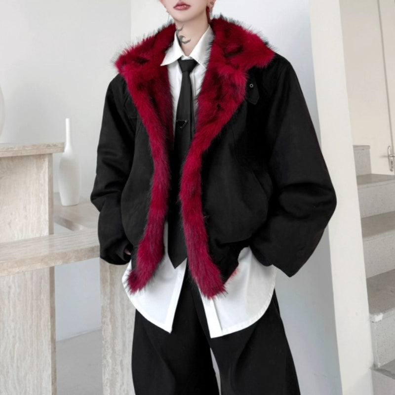 Winter Suede Loose-fitting Fur-lined Cotton Coat