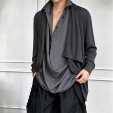 Load image into Gallery viewer, Retro Textured Knit Irregular Shawl Cardigan
