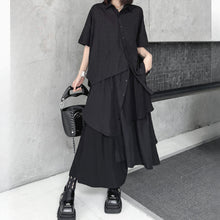Load image into Gallery viewer, Irregular Loose Solid Color Shirt Elastic Waist Skirt
