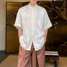Load image into Gallery viewer, Summer Vintage Satin Jacquard Tassel Shirt
