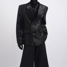 Load image into Gallery viewer, Double-breasted Casual Pleated Blazer
