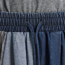 Load image into Gallery viewer, Retro Denim Patchwork Casual Distressed Drape Culottes

