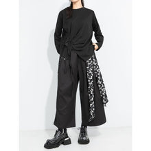 Load image into Gallery viewer, Women's Floral Scarf Detail Elastic-waist Wide-leg Pants
