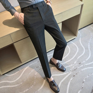 British Plaid Slim-fit Casual Trousers